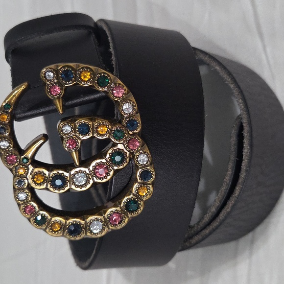 Gucci Accessories - Gucci Gem Belt Leather GG Buckle